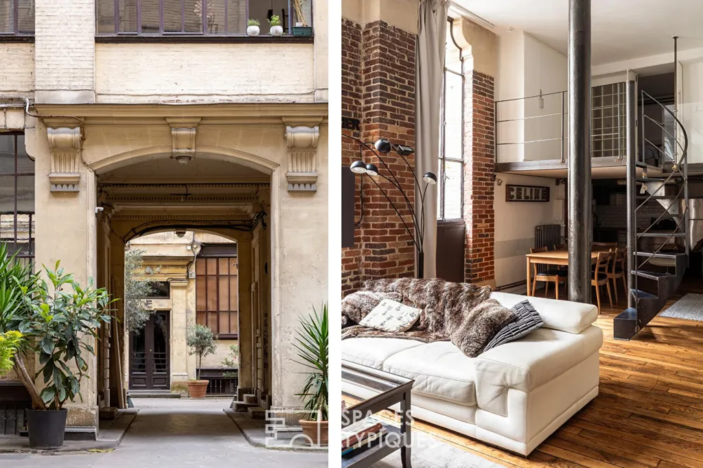 Séjour - Loft Industriel au Cœur de la Rue Martel