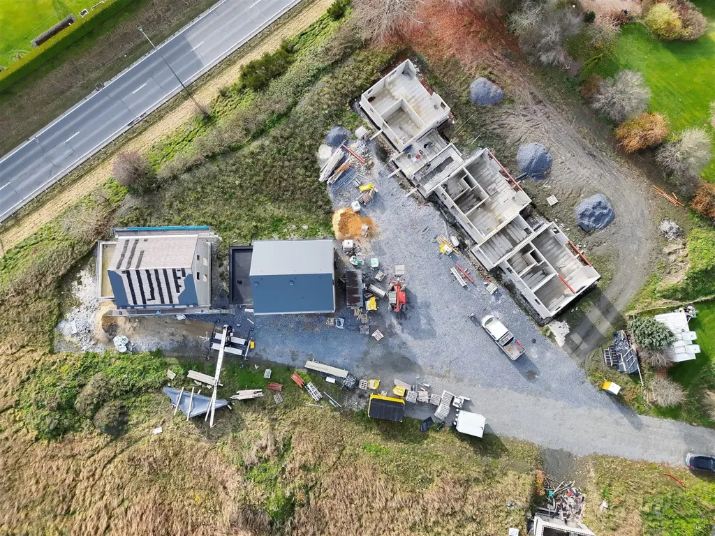 Vue aérienne - Maison moderne avec jardin à Savy, près de Bastogne