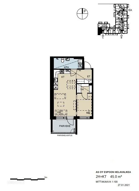 Appartement 2 pièces à FI