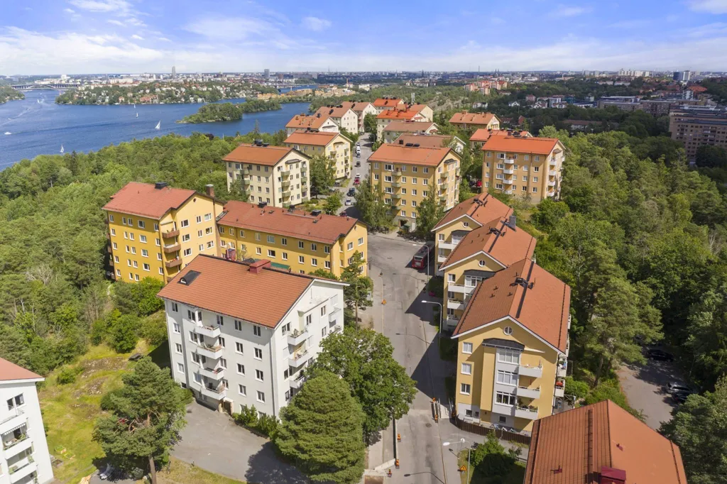 Vue aérienne - Renovated Apartment with Mälaren View in Södermalm