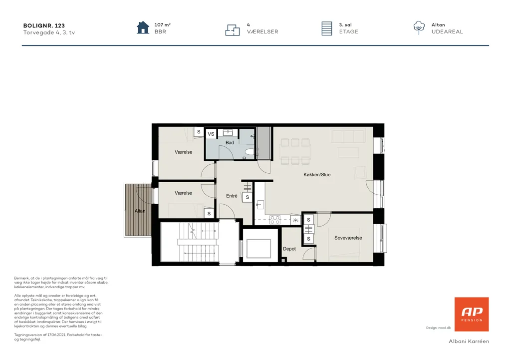 Grundriss - Modern Flat with Central Location in Odense