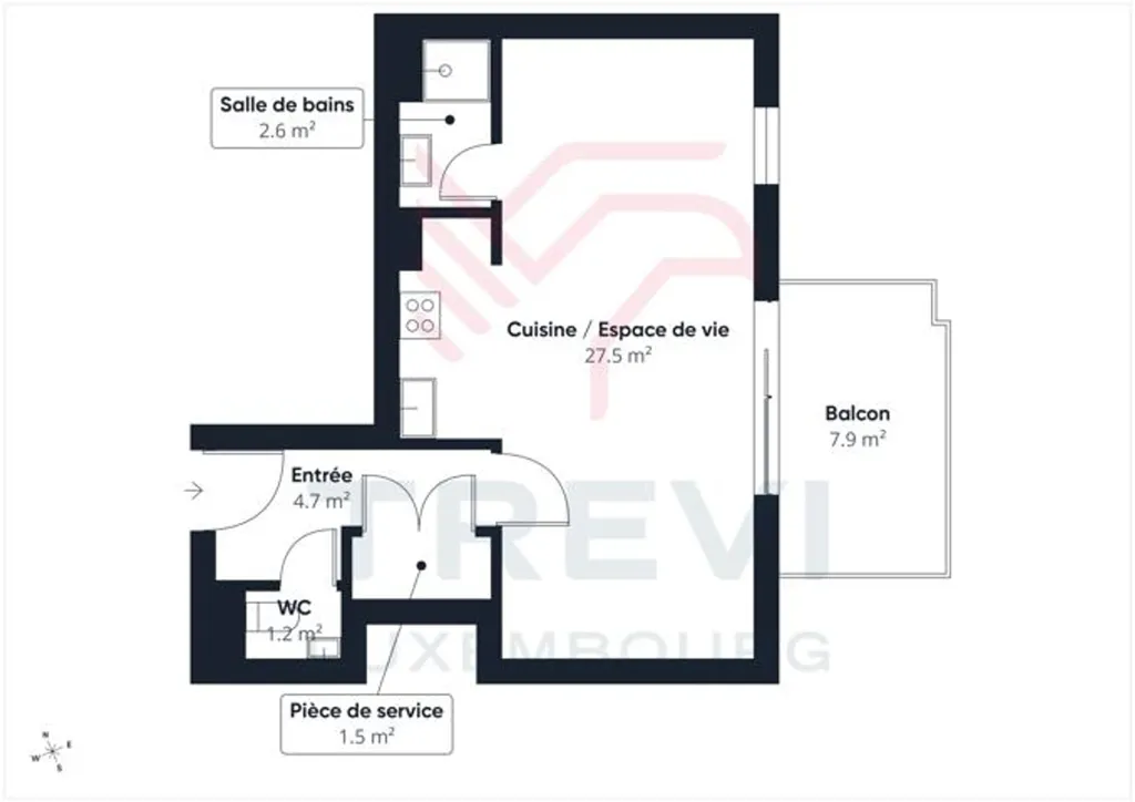 Plan - Studio Neuf avec Terrasse à Arlon
