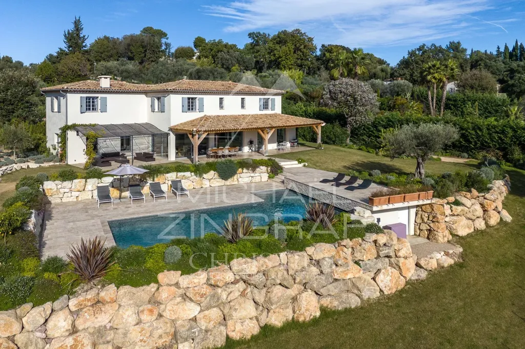 Vue aérienne - Maison Provençale Moderne avec Vue Panoramique
