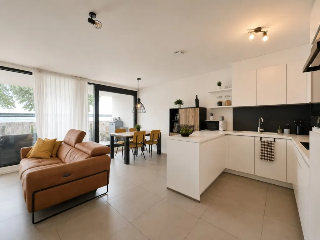 Kitchen - House with Canal View in Zelzate