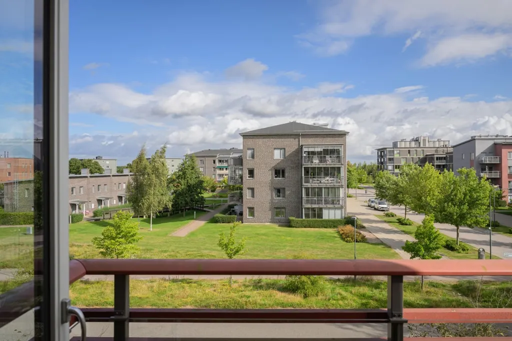 Balcony - Luxury Flat with Ballingslöv Kitchen in Green Setting