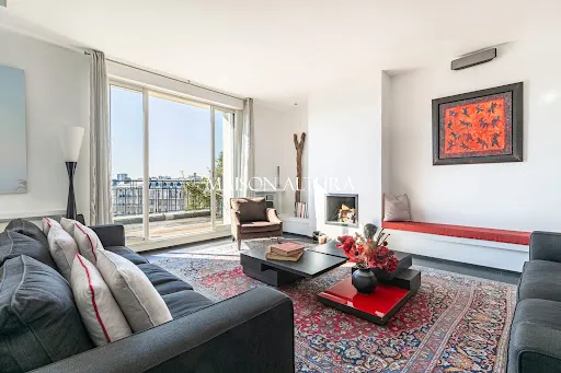 Séjour - Appartement de Luxe avec Vue Tour Eiffel à Paris 7ᵉ