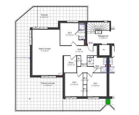 Plan - Appartement Toit-Terrasse à Saint-Raphaël