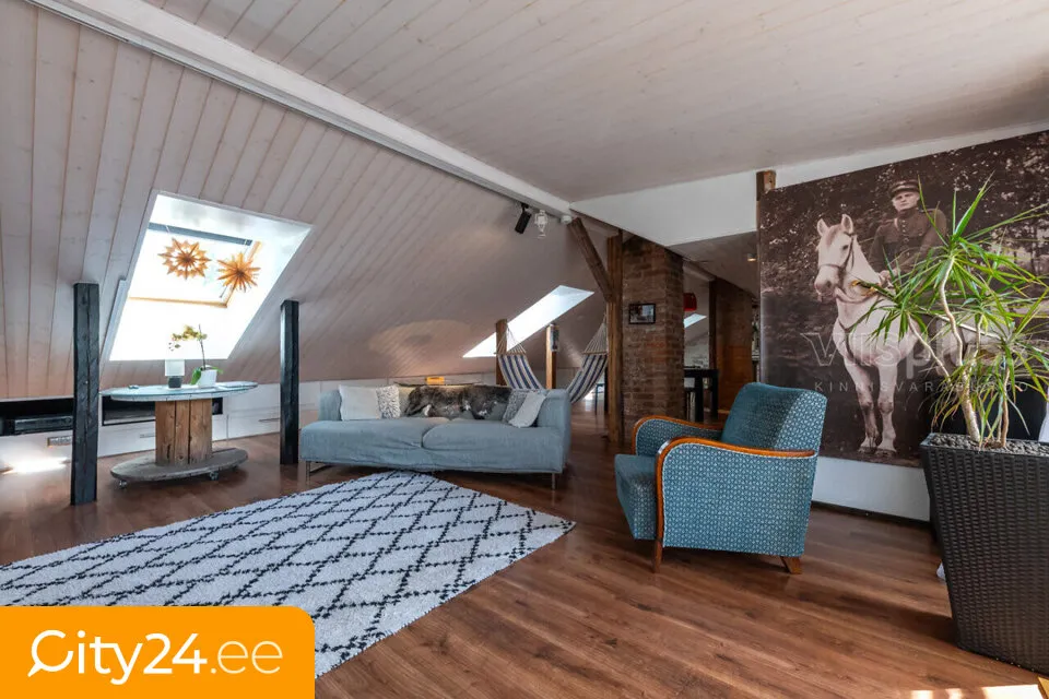 Séjour - Attic Flat with Terrace in Tartu Centre