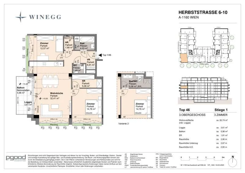 Planimetria - 3-Bedroom Apartment with Park View in Vienna