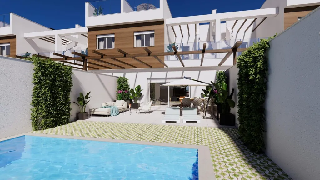 Piscine - Semi-Detached Villa with Pool in Los Alcázares