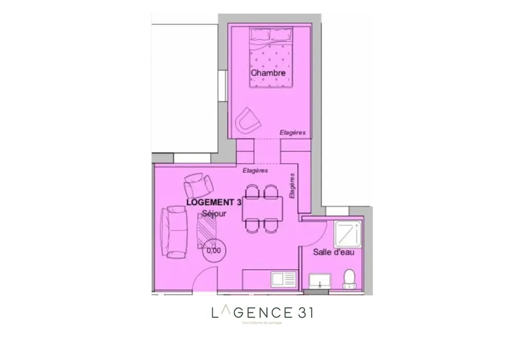 Plan - Appartement avec cour privative à Toulouse