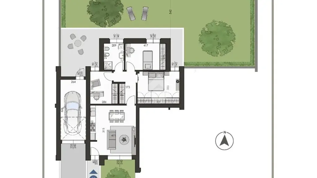 Plan - Newly Built Apartment with Private Garden in Carpi
