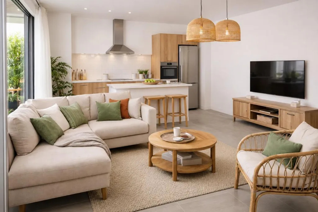 Séjour - Appartements Lumineux avec Terrasse à Marseille 11e