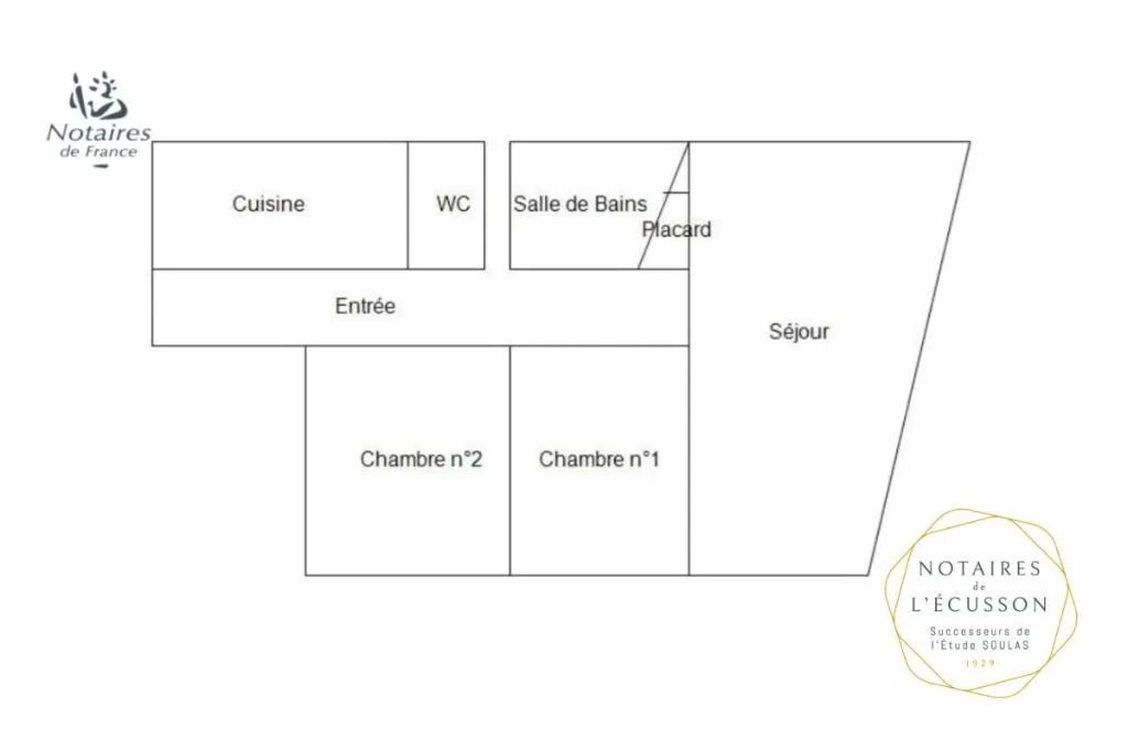 Plan - Appartement T3 avec Balcons de Ville à Montpellier