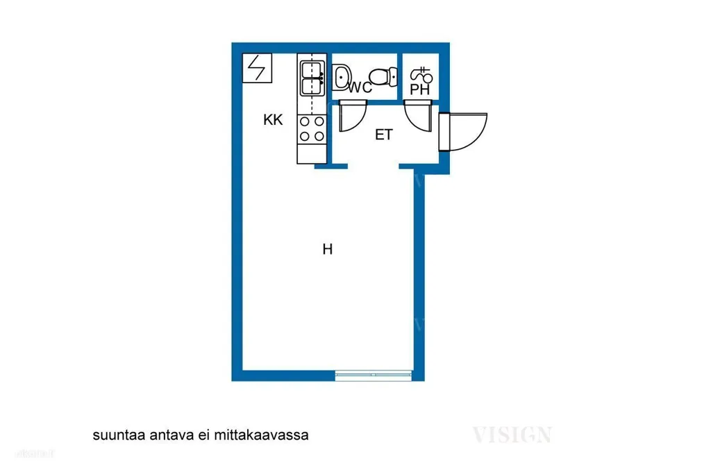 Plan - 1-Bedroom Apartment with Courtyard in Kamppi, Helsinki