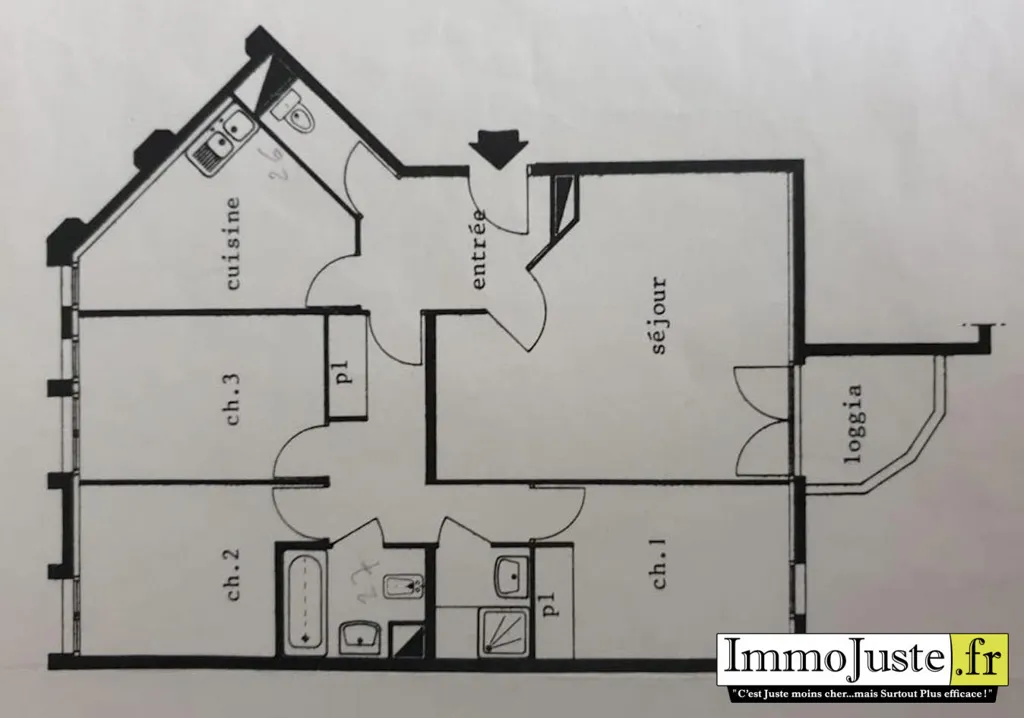 Plan - Appartement T4 avec Ascenseur à Vanves