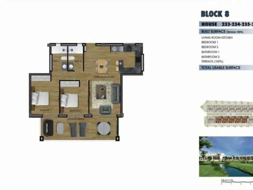 Planimetria - Modern Apartment with Golf View in Los Alcazares