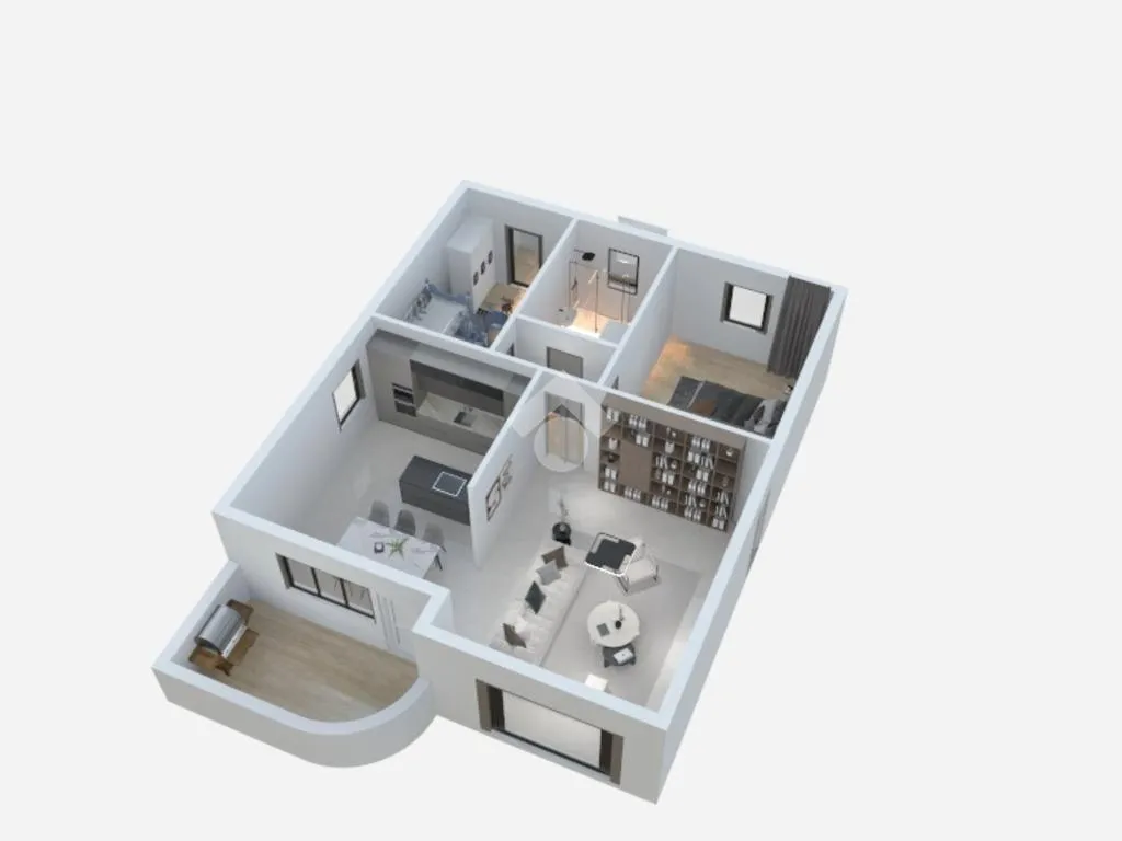 Plan - Quadrilocale to Renovate with Central Square View in Zevio