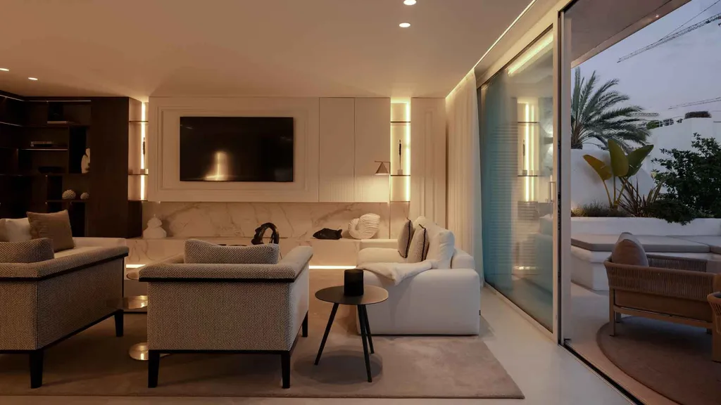 Living Room - Duplex Penthouse with Sea View in Marbella