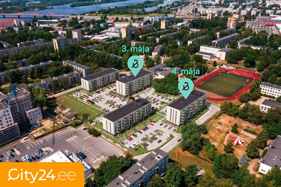 Õhuvaade - Modern Apartment with Balcony in Ķengarags, Riga
