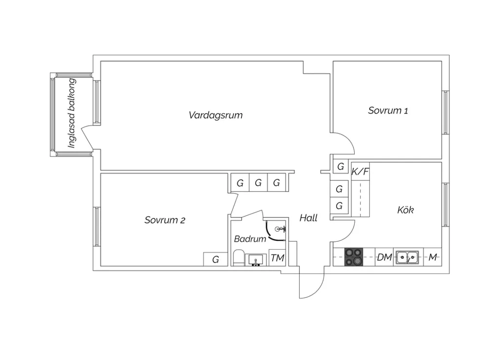 Plaan - Apartment with Glass Balcony in Karlstad
