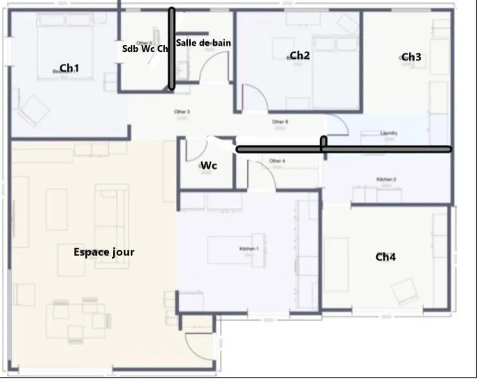 Plan - Villa Contemporaine avec Piscine près de Montélimar