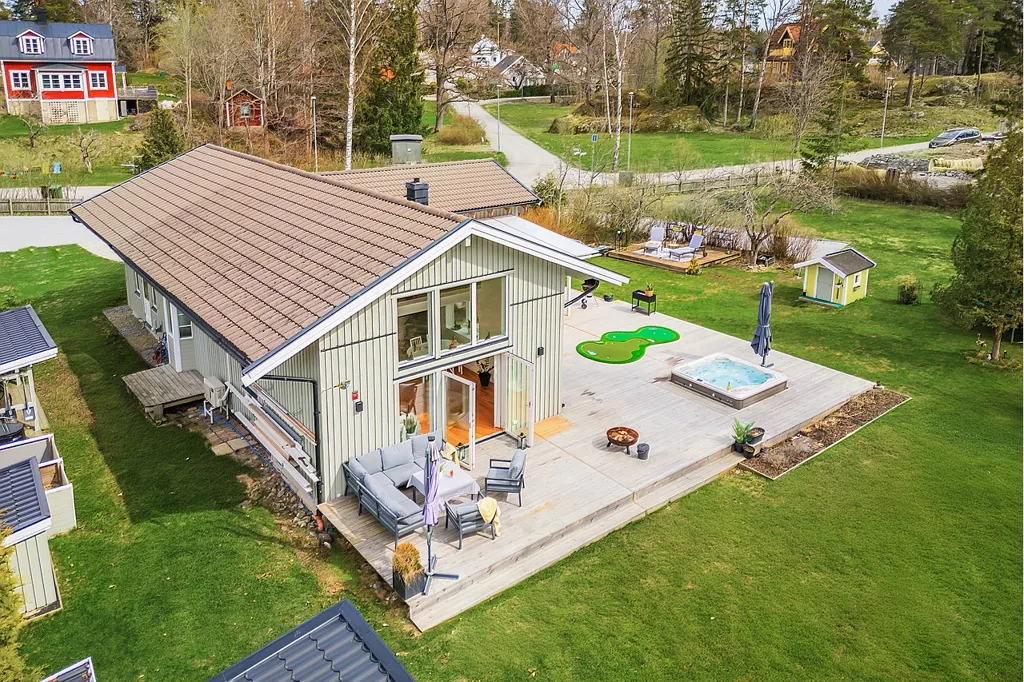 Vue aérienne - Modern Villa with Garden in Gudö