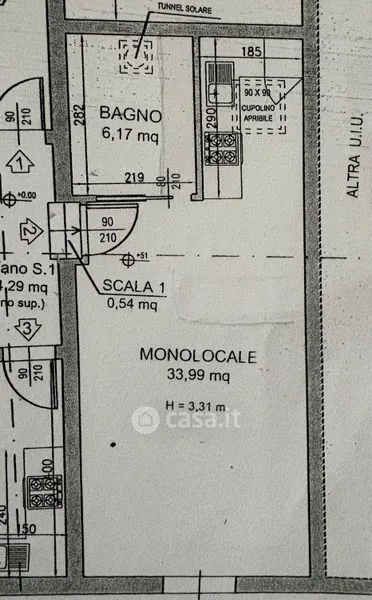 Plan - Newly Built Studio in Central San Giovanni in Persiceto