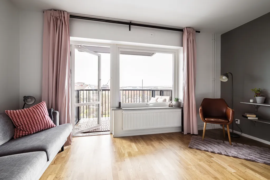 Living Room - Modern Flat with West-Facing Balcony in Göteborg