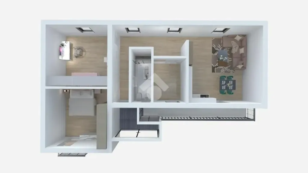 Plan - 3-Room Apartment with Balcony in Santena
