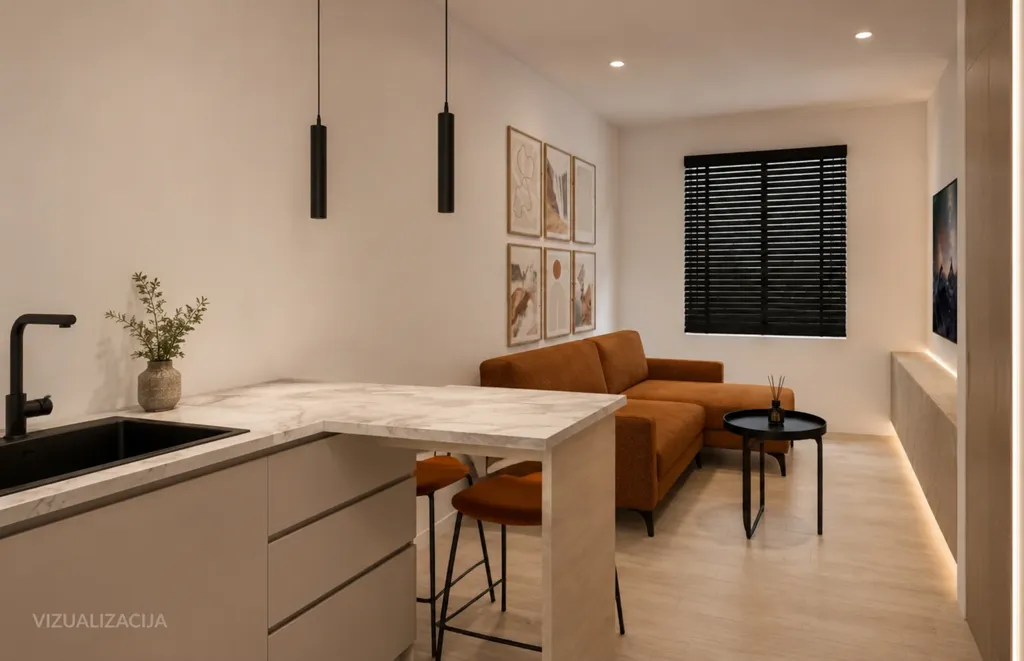 Köök - 2-Bedroom Apartment with City View in Vilnius