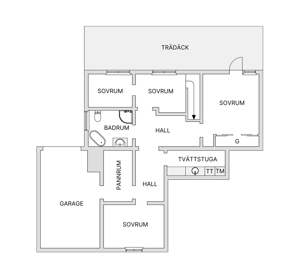 Floor Plan - Family-Friendly Semi-Detached House in Taberg