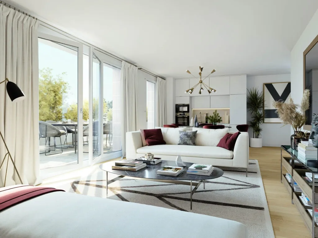 Séjour - Appartement neuf avec terrasse à Annemasse