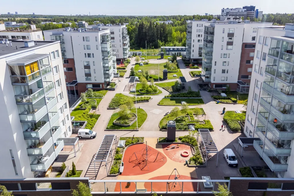 Õhuvaade - Apartment with Sauna and Balcony in Kilo, Espoo
