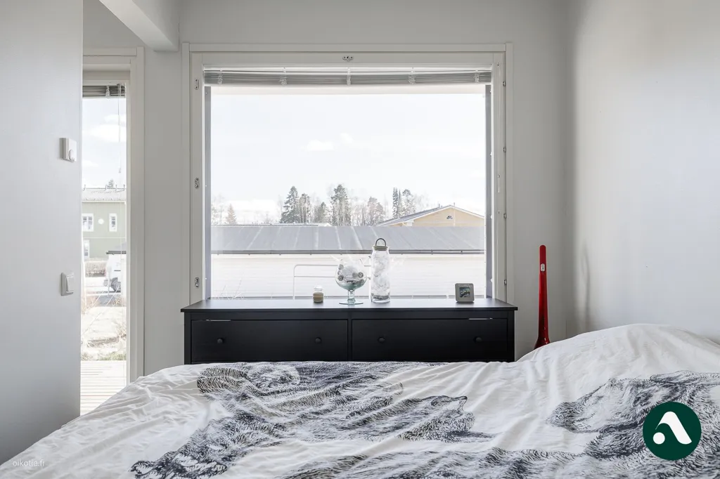 Chambres - Bright Two-Bedroom Apartment with Terrace in Nokia