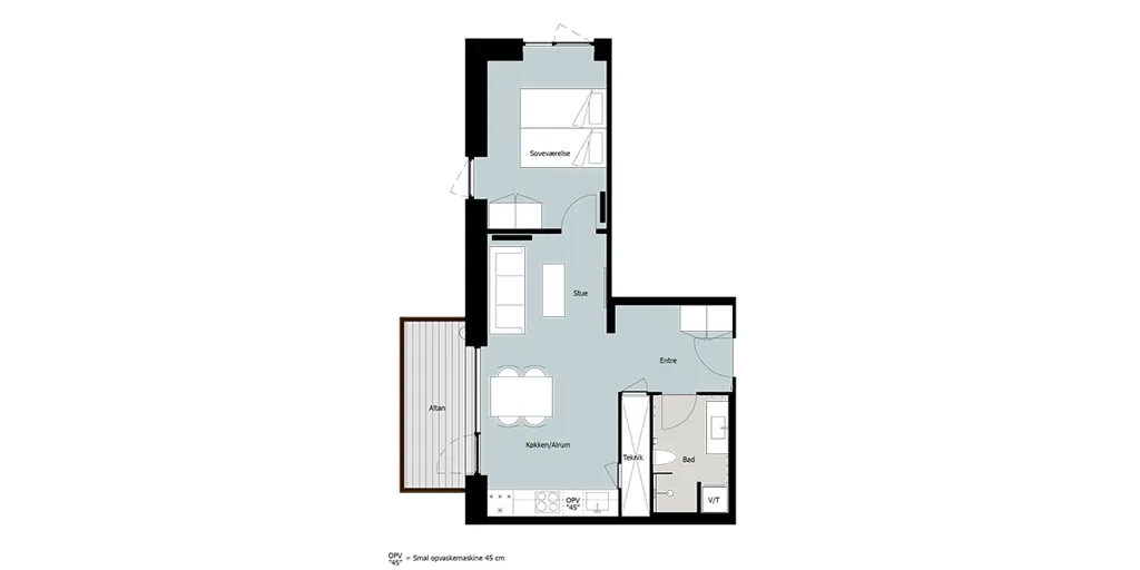 Plan - Two-Bedroom Apartment in CobraHus, Copenhagen
