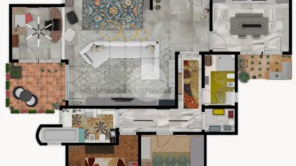 Plan - Panoramic Apartment with Balcony in Terni
