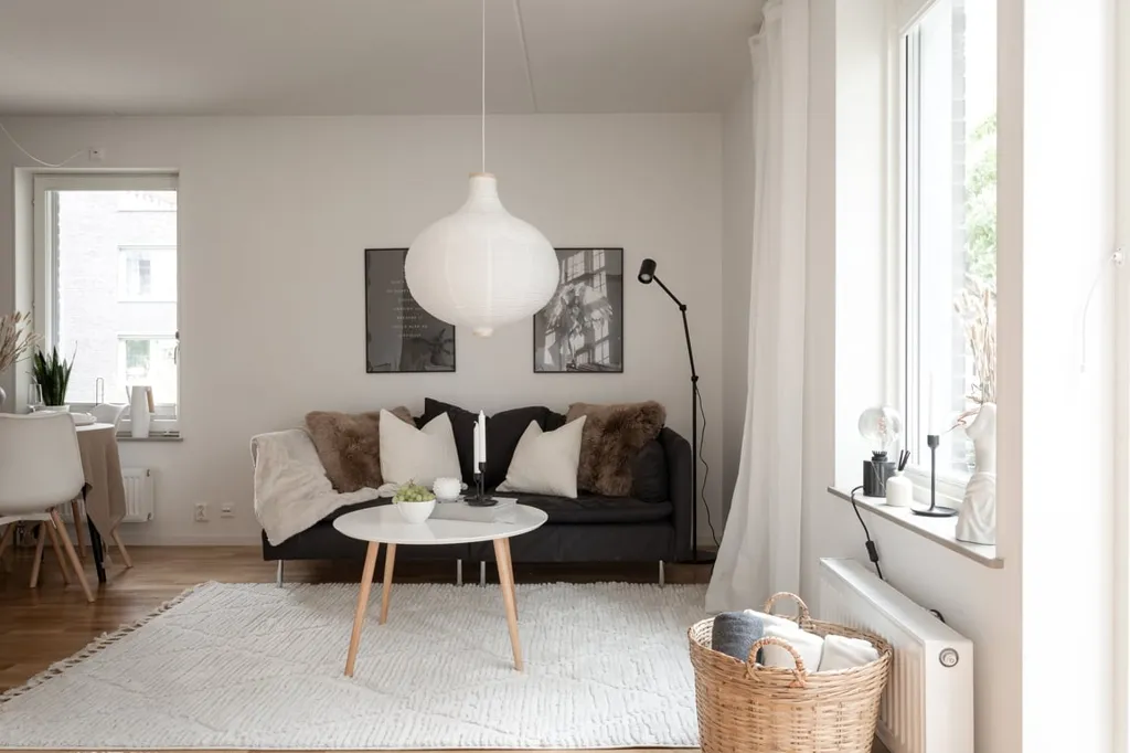 Living Room - Modern Apartment with Terrace in Kvarnbyn