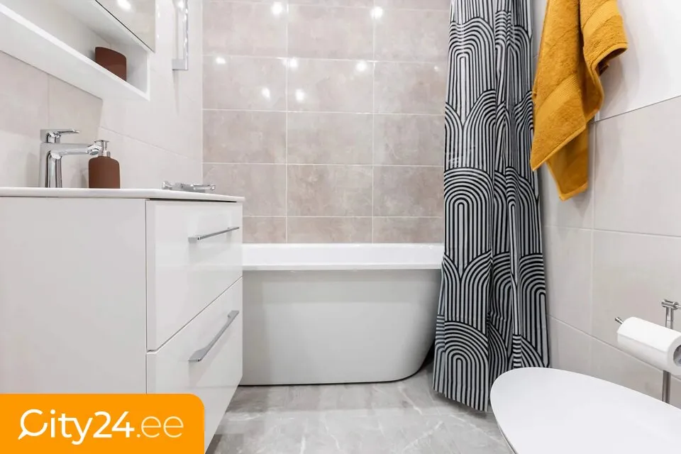 Vannitoad - Modern Apartment with Balcony in Ķengarags, Riga