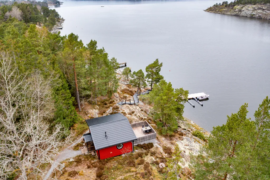 Vue aérienne - Generations Home with Water View on Risholmen