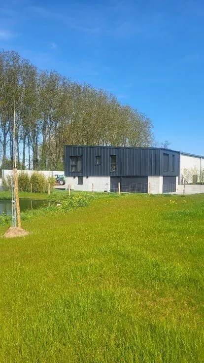 Contemporary Farmhouse with Solar Panels in Quiet Area