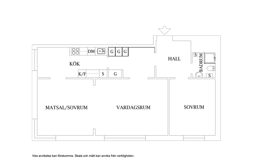 Floor Plan - Central Apartment with Renovation Potential in Stockholm