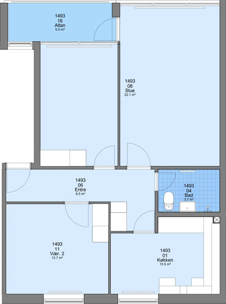 Plaan - 3-Bedroom Flat with Pets Allowed in Frederikshavn