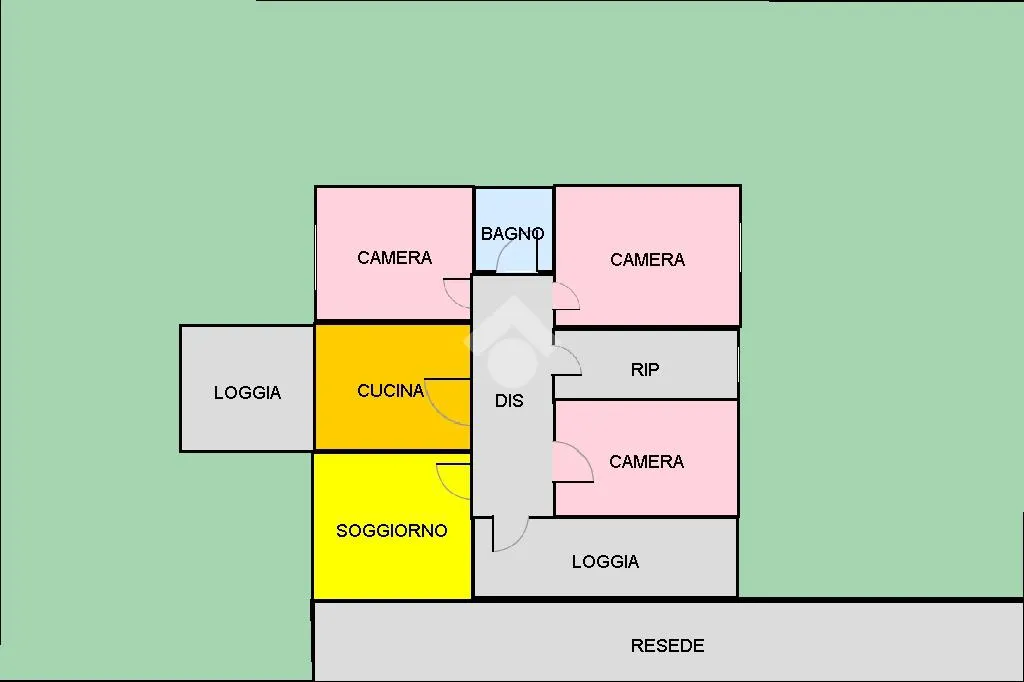 Plan - Single-Storey Villa with Garden in Capannori