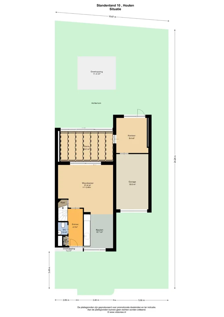 Planimetria - Corner House with Garden in Houten