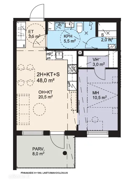 Plaan - Modern Flat with Balcony in Oulu