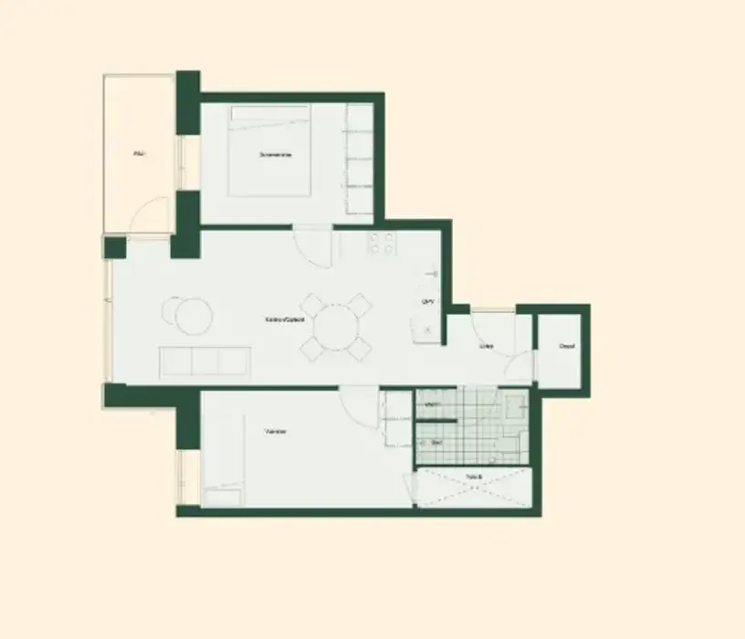 Plaan - 3-Bed Flat with Balcony in Odense