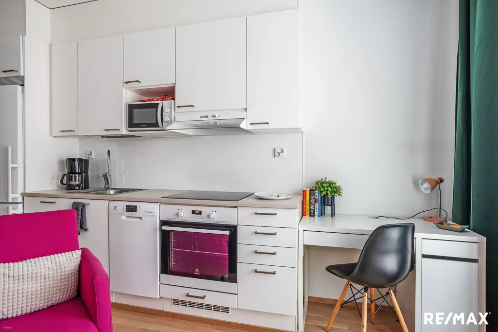 Kitchen - Modern Studio with French Balcony in Logomo Area