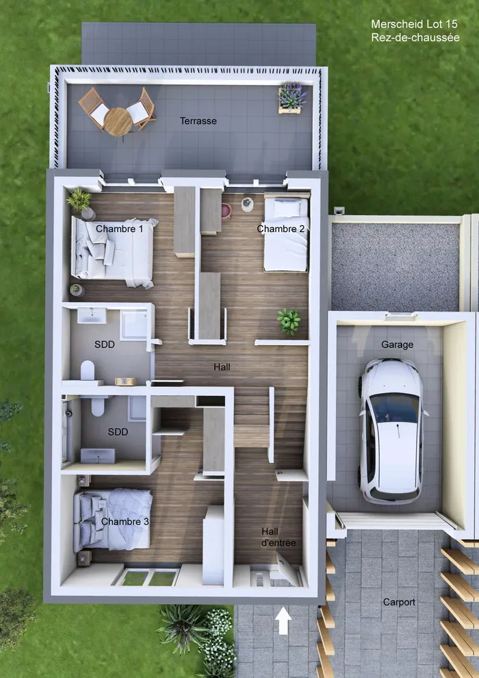 Plan - Maison Jumelée avec Terrasse à Merscheid