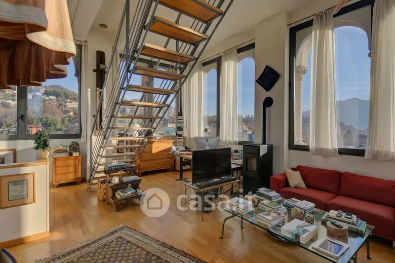 Living Room - Rear-Converted Attico with Balcony in Verbania